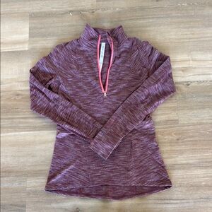 Lululemon Athletica Fitted Purple Long Sleeve Zip-up Sweatshirt